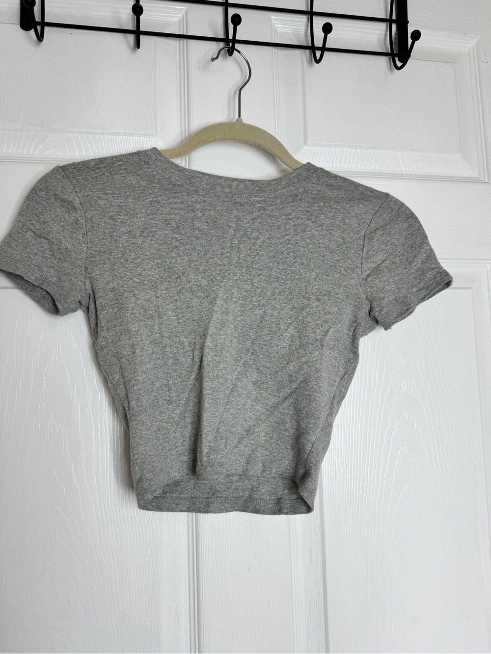 Hollister Heather Grey Crop Tee